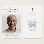 In Loving Memory Cross Photo Poem Prayer Card (Devant & derrière)