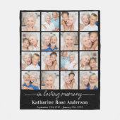 In Loving Memory Custom 16 Fotocollage Memorial Fleece Deken (Voorkant)