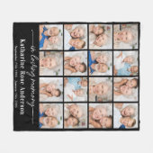 In Loving Memory Custom 16 Fotocollage Memorial Fleece Deken (Voorkant (Horizontaal))
