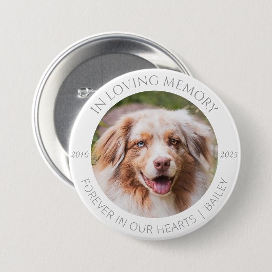 In Loving Memory Custom Pet Photo & Name Badge (Devant & derrière)