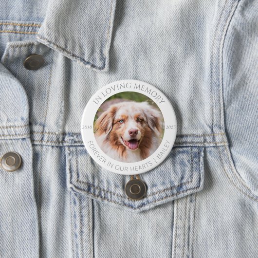 In Loving Memory Custom Pet Photo & Name Badge (En situation)