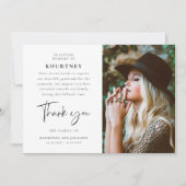 In Loving Memory Custom Photo & Message Sympathy Bedankkaart (Voorkant)