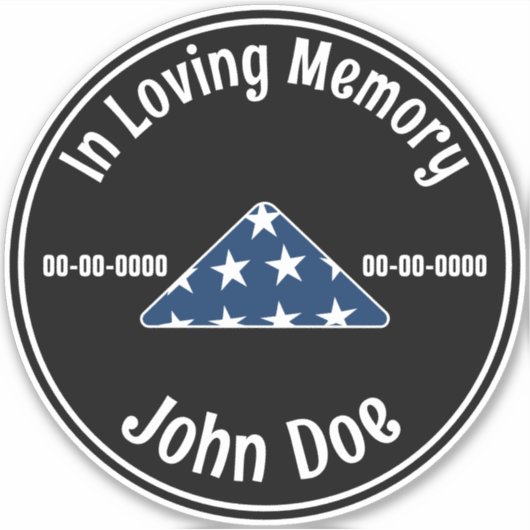In Loving Memory Dark Veteran Sticker (Voorkant)