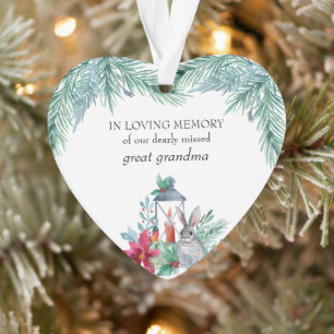 In Loving Memory Denneboom en Lantaarn Hartvormig Ornament