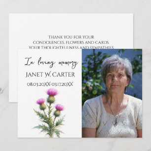 In Loving Memory Distel Schotse Bloemstukken Rouwb Kaart