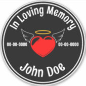 In Loving Memory donker Sticker (Voorkant)