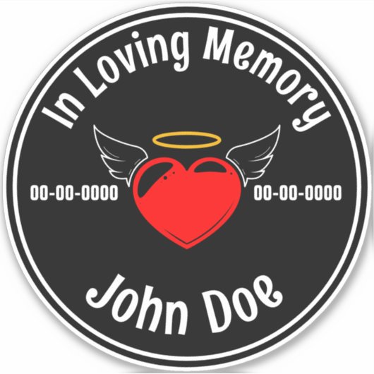 In Loving Memory donker Sticker (Voorkant)