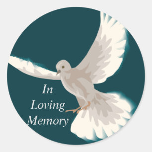 In Loving Memory Dove Ronde Sticker