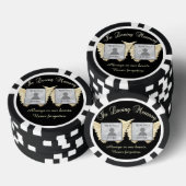 In Loving Memory Dubbele Memorial Foto Herinnering Poker Chips (Opstapeling)
