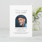 In Loving Memory Eenvoudige Foto Uitnodiging voor (Staand voorkant)