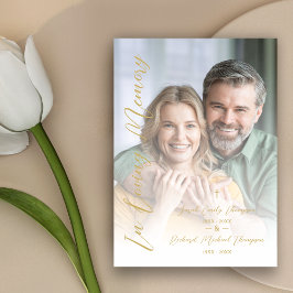 In Loving Memory Elegant Custom Couple's Funeral  Kaart