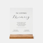 In Loving Memory Elegant Wedding Acrylic Sign (Recto)