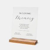 In Loving Memory Elegant Wedding Acrylic Sign (Angle)