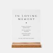 In Loving Memory Elegant Wedding Acrylic Sign (Recto)