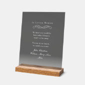 "In Loving Memory" Elegant Wedding Memorial  (Angle)