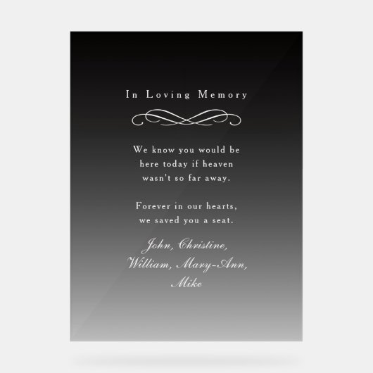 "In Loving Memory" Elegant Wedding Memorial  (Recto)