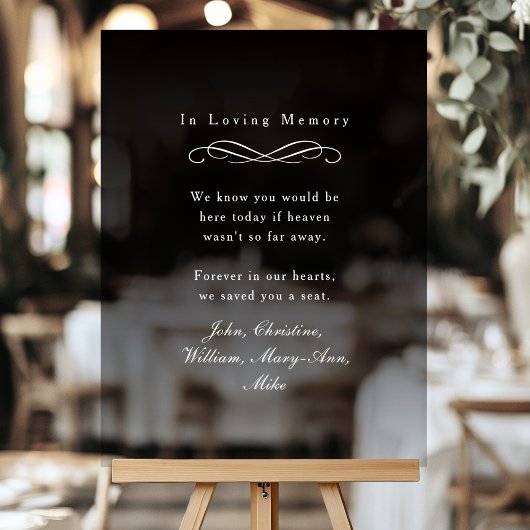 "In Loving Memory" Elegant Wedding Memorial 