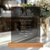 "In Loving Memory" Elegant Wedding Memorial 