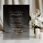 "In Loving Memory" Elegant Wedding Memorial  Acryl Bord