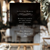 "In Loving Memory" Elegant Wedding Memorial  Acryl Bord