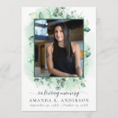 In Loving Memory Eucalyptus groen overlijdensberic Programma (Voorkant)