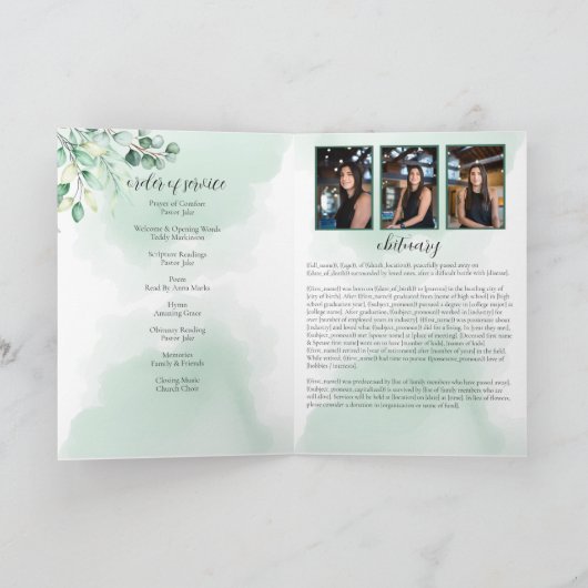 In Loving Memory Eucalyptus groen tweevoudig Programma (Binnen)