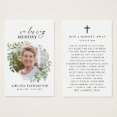 In loving Memory Floral Funeral Prayer Cards (Devant & derrière)