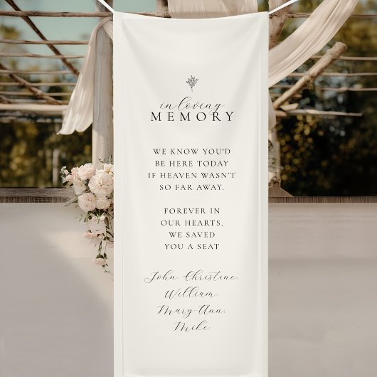 In Loving Memory! Floral Line Art Bouquet Wedding Spandoek