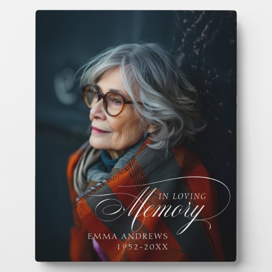 "In Loving Memory" Foto begrafenismonument Fotoplaat (Voorkant)