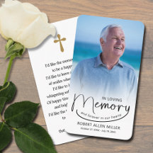 In Loving Memory Foto Bladwijzer Gebed Kaart