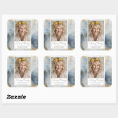In Loving Memory Foto Gouden Blauwe Sticker (Vel)