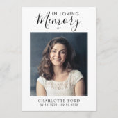 In Loving Memory Foto Orde van Service Memorial Programma (Voorkant)