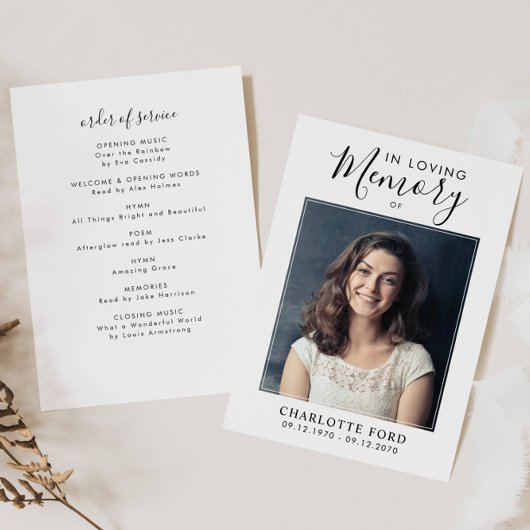 In Loving Memory Foto Orde van Service Memorial Programma