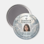 In Loving Memory Foto Zilver Magneet (Voorkant / Achterkant)