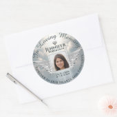 In Loving Memory Foto Zilver Ronde Sticker (Envelop)