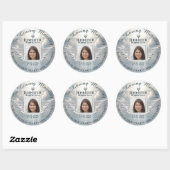 In Loving Memory Foto Zilver Ronde Sticker (Vel)