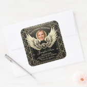 In Loving Memory Fotosjabloon Vierkante Sticker (Envelop)