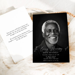 In Loving Memory Funeral Eenvoudige Foto Kaart