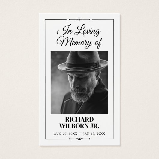 In Loving Memory Funeral Memorial Prayer Card (Devant)