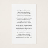 In Loving Memory Funeral Memorial Prayer Card (Dos)