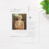 In loving Memory Funeral Photo Prayer Card Visitekaartje (Bureau)