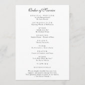 In Loving Memory Funeral Program Keepsake Card Programma (Achterkant)