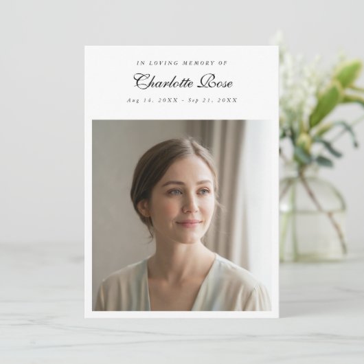 In Loving Memory Funeral Program Keepsake Card Programma (Staand voorkant)