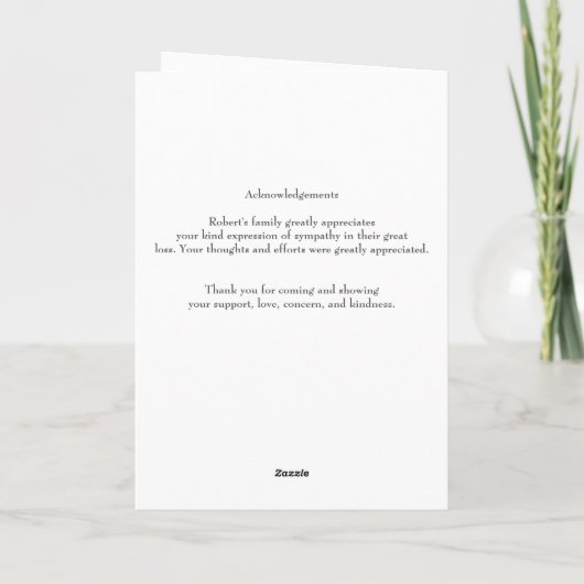 In Loving Memory Funeral Service Program Sjabloon (Achterkant)