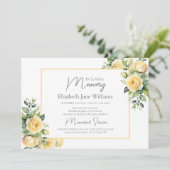 In Loving Memory Gele Rozen 1 foto Kaart (Staand voorkant)