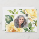 In Loving Memory Gele Rozen 1 foto Kaart (Achterkant)