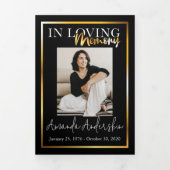 In Loving Memory Goud Lijst Zwart Drieluik Programma (Cover)