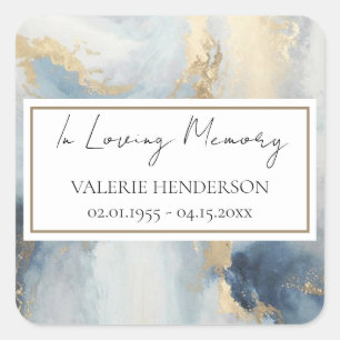 In Loving Memory Gouden Blauwe Sticker