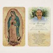 In Loving Memory Guadalupe Photo Memorial Cards (Devant & derrière)