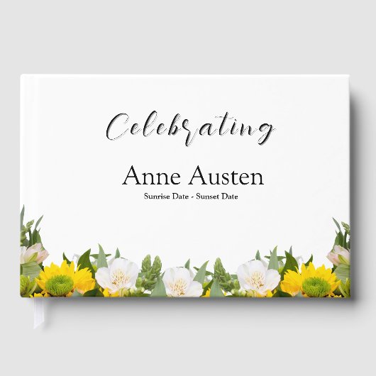 In Loving Memory Guest Book - Floral (Recto)